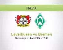 Pronóstico Leverkusen Bremen (14 abril 2024)