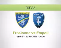 Pronóstico Frosinone Empoli (20 febrero 2026)