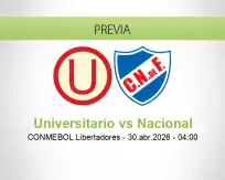 Universitario vs Nacional