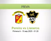Pronóstico Pereira Llaneros (14 septiembre 2025)