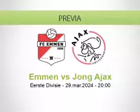 Pronóstico Emmen Jong Ajax (29 marzo 2024)