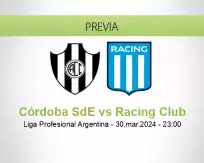 Pronóstico Córdoba SdE Racing Club (30 marzo 2024)