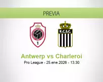 Pronóstico Antwerp Charleroi (25 enero 2026)