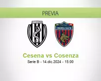 Pronóstico Cesena Cosenza (14 diciembre 2024)