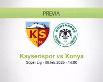 Pronóstico Kayserispor Konya (08 febrero 2025)