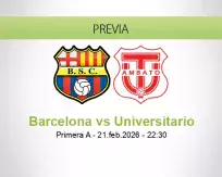 Pronóstico Barcelona Universitario (21 febrero 2026)