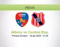 Pronóstico Albion Central Esp. (18 abril 2026)
