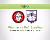 Pronóstico Miramar Def. Sporting (28 septiembre 2025)