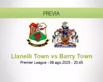 Pronóstico Llanelli Town Barry Town (08 agosto 2025)