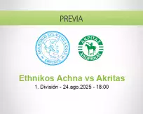 Pronóstico Ethnikos Achna Akritas (24 agosto 2025)