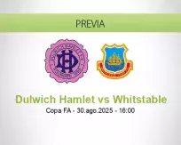 Pronóstico Dulwich Hamlet Whitstable (30 agosto 2025)