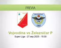Pronóstico Vojvodina Železničar P (27 septiembre 2025)