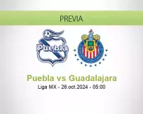 Pronóstico Puebla Guadalajara (26 octubre 2024)