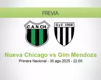Pronóstico Nueva Chicago Gim Mendoza (30 agosto 2025)