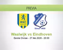 Pronóstico Waalwijk Eindhoven (27 febrero 2026)