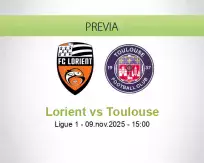 Pronóstico Lorient Toulouse (09 noviembre 2025)