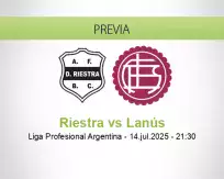 Pronóstico Riestra Lanús (14 julio 2025)