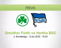 Pronóstico Greuther Fürth Hertha BSC (12 diciembre 2025)