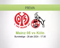 Pronóstico Mainz 05 Köln (28 abril 2024)