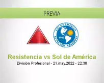 Pronóstico Resistencia Sol de América (21 mayo 2022)