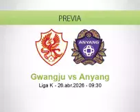 Pronóstico Gwangju Anyang (26 abril 2026)