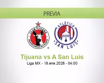 Pronóstico Tijuana A San Luis (17 enero 2026)