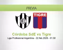 Pronóstico Córdoba SdE Tigre (21 febrero 2026)