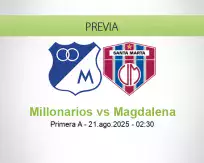 Pronóstico Millonarios Magdalena (20 agosto 2025)