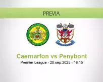 Pronóstico Caernarfon Penybont (20 septiembre 2025)