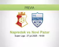 Pronóstico Napredak Novi Pazar (27 julio 2025)
