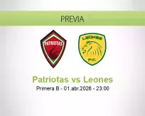 Patriotas vs Leones