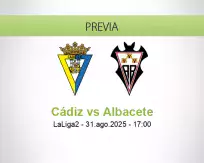 Pronóstico Cádiz Albacete (31 agosto 2025)