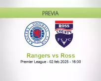 Pronóstico Rangers Ross (02 febrero 2025)