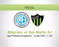 Pronóstico Belgrano San Martín SJ (12 septiembre 2025)