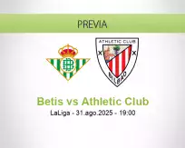 Pronóstico Betis Athletic Club (31 agosto 2025)