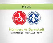 Pronóstico Nürnberg Darmstadt (08 agosto 2025)