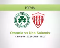 Pronóstico Omonia Nea Salamis (22 diciembre 2024)