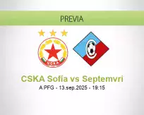 Pronóstico CSKA Sofía Septemvri (13 setiembre 2025)