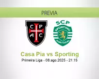 Pronóstico Casa Pia Sporting (08 agosto 2025)