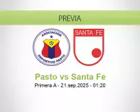 Pronóstico Pasto Santa Fe (20 septiembre 2025)