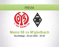 Pronóstico Mainz 05 M'gladbach (25 octubre 2024)