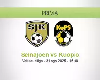 Pronóstico Seinäjoen Kuopio (31 agosto 2025)