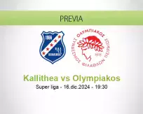 Pronóstico Kallithea Olympiakos (16 diciembre 2024)