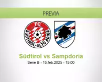 Pronóstico Südtirol Sampdoria (15 febrero 2025)