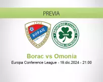 Pronóstico Borac Omonia (19 diciembre 2024)