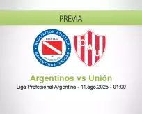 Pronóstico Argentinos Unión (10 agosto 2025)