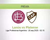 Pronóstico Lanús Platense (19 septiembre 2025)