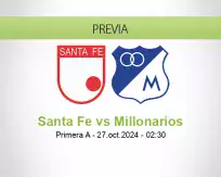 Pronóstico Santa Fe Millonarios (26 octubre 2024)