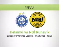 Pronóstico Helsinki NSÍ Runavík (17 julio 2025)