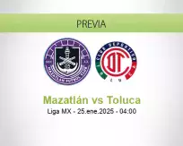 Pronóstico Mazatlán Toluca (24 enero 2025)